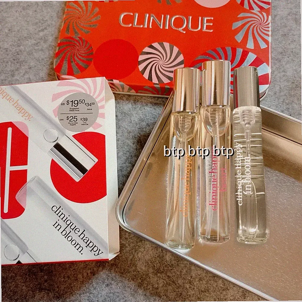 Clinique Happy Perfume Gift Set 3Pc Happy& Happy In Bloom & Happy Heart 5ml Each