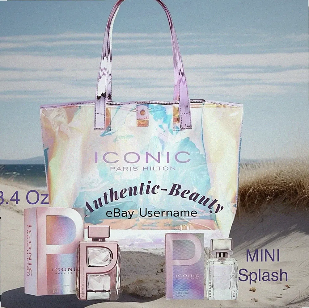 Mother's Day Luxury Gift 3Pc Paris Hilton Iconic 3.4 Oz Perfume Dabber/Beach Bag