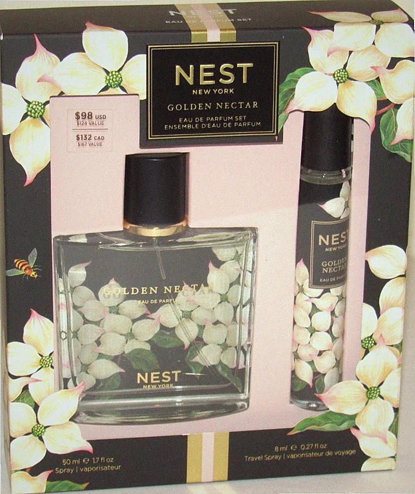 Nest New York GOLDEN NECTAR Eau de Parfum 1.7 Oz Perfume + 0.27 Travel Spray Set