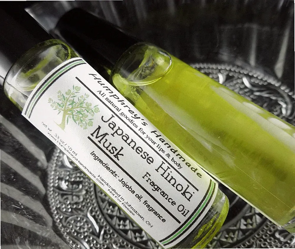 Women's JAPANESE HINOKI MUSK Roll On Perfume Fragrance Jasmine Rose Vanilla